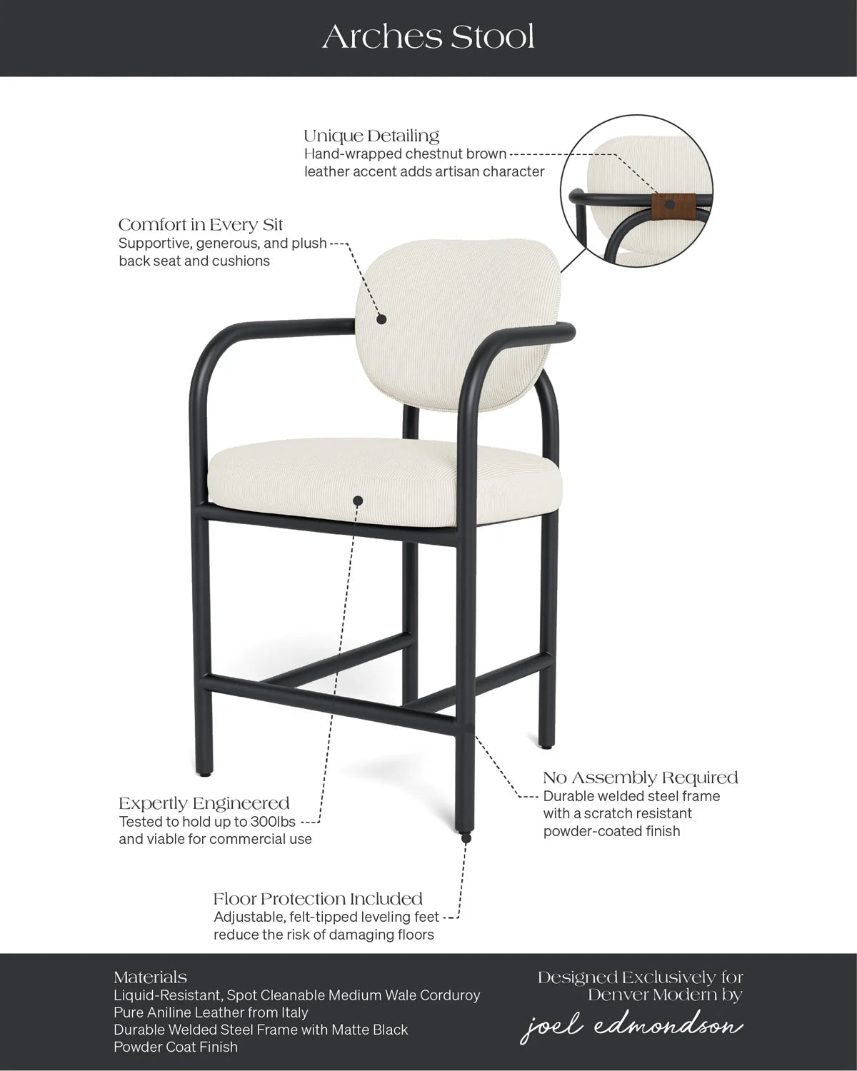 Tabouret de comptoir Arches
