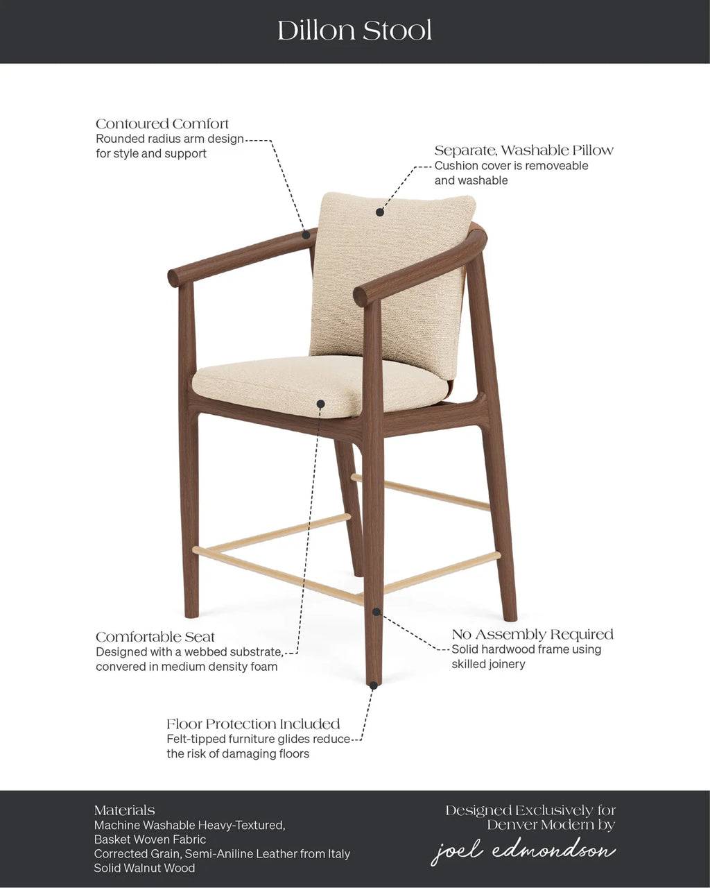 Tabouret de comptoir Dillon