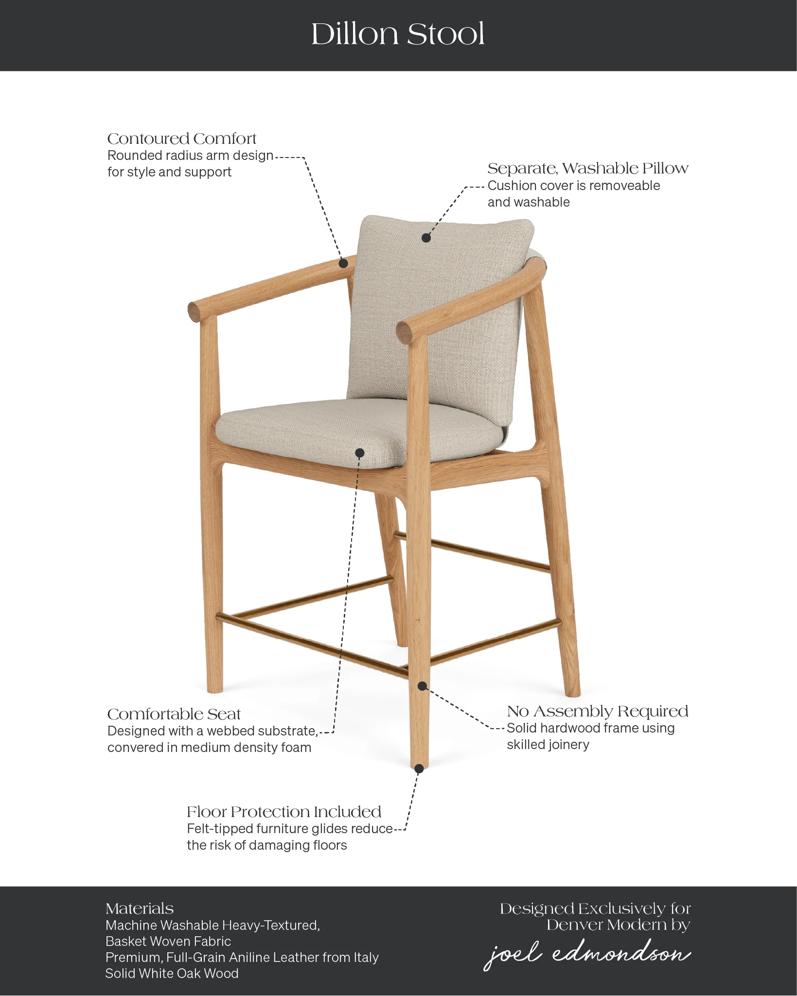 Tabouret de comptoir Dillon