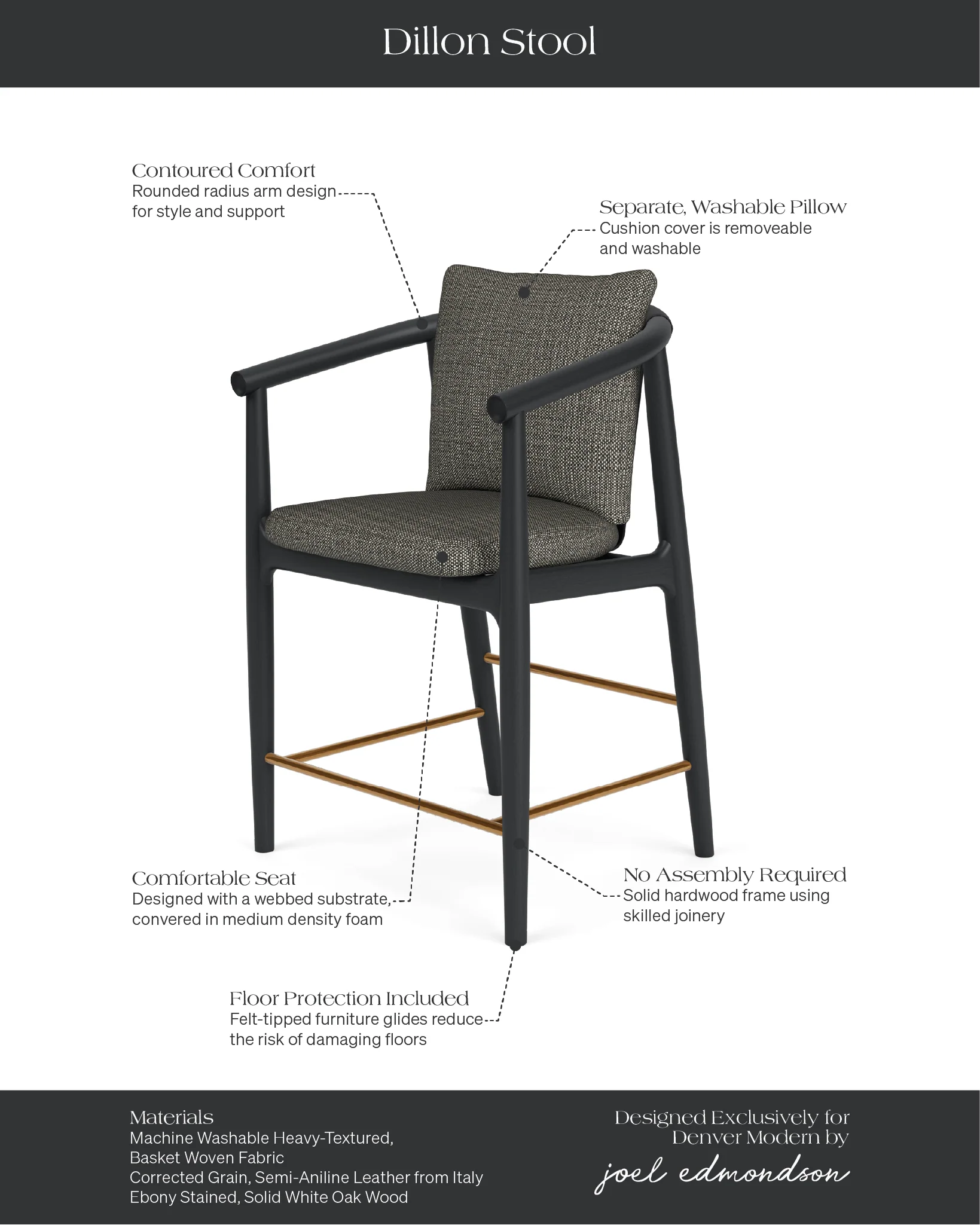 Tabouret de comptoir Dillon