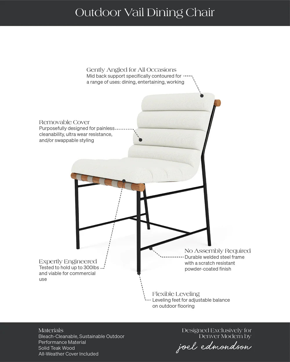 Chaise de salle à manger d'extérieur Vail