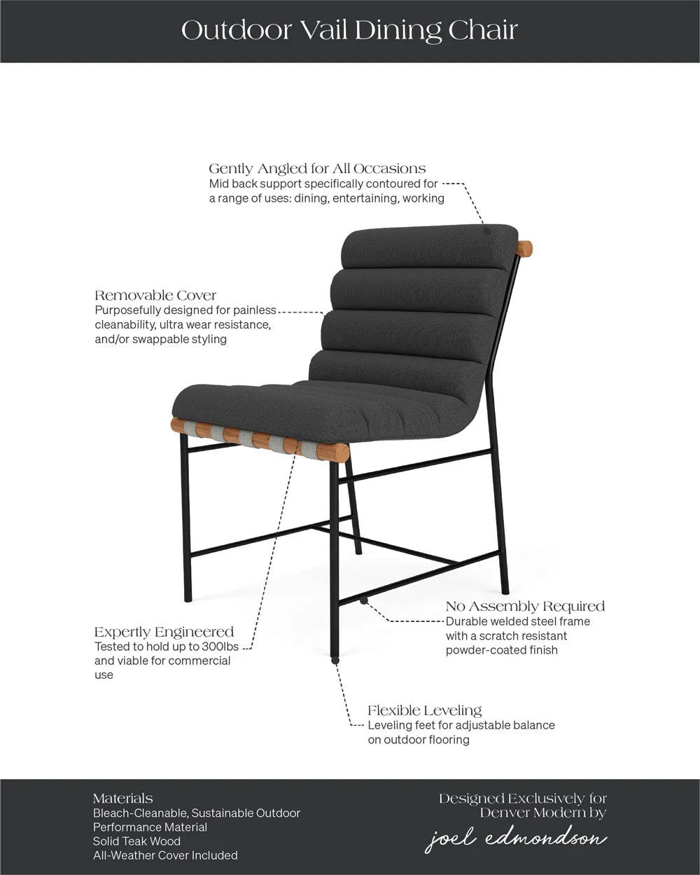 Chaise de salle à manger d'extérieur Vail