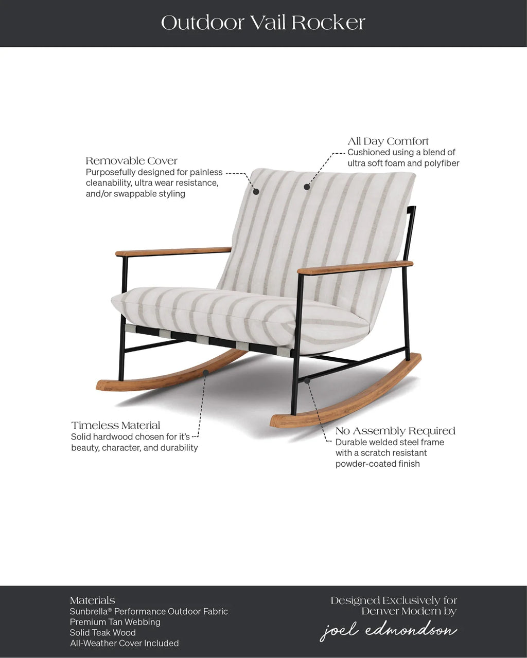 Fauteuil à bascule d'extérieur Vail Lounge