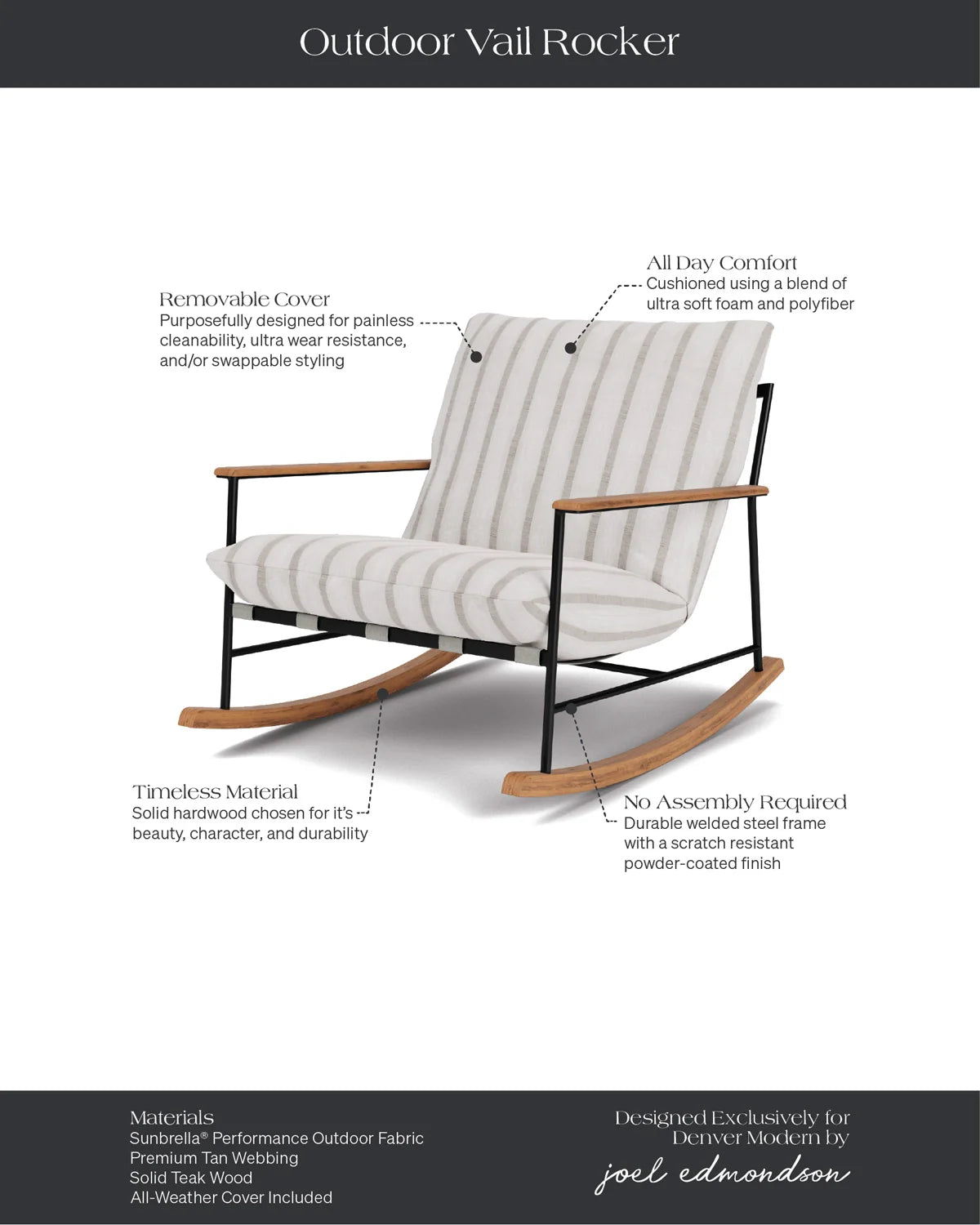 Fauteuil à bascule d'extérieur Vail Lounge