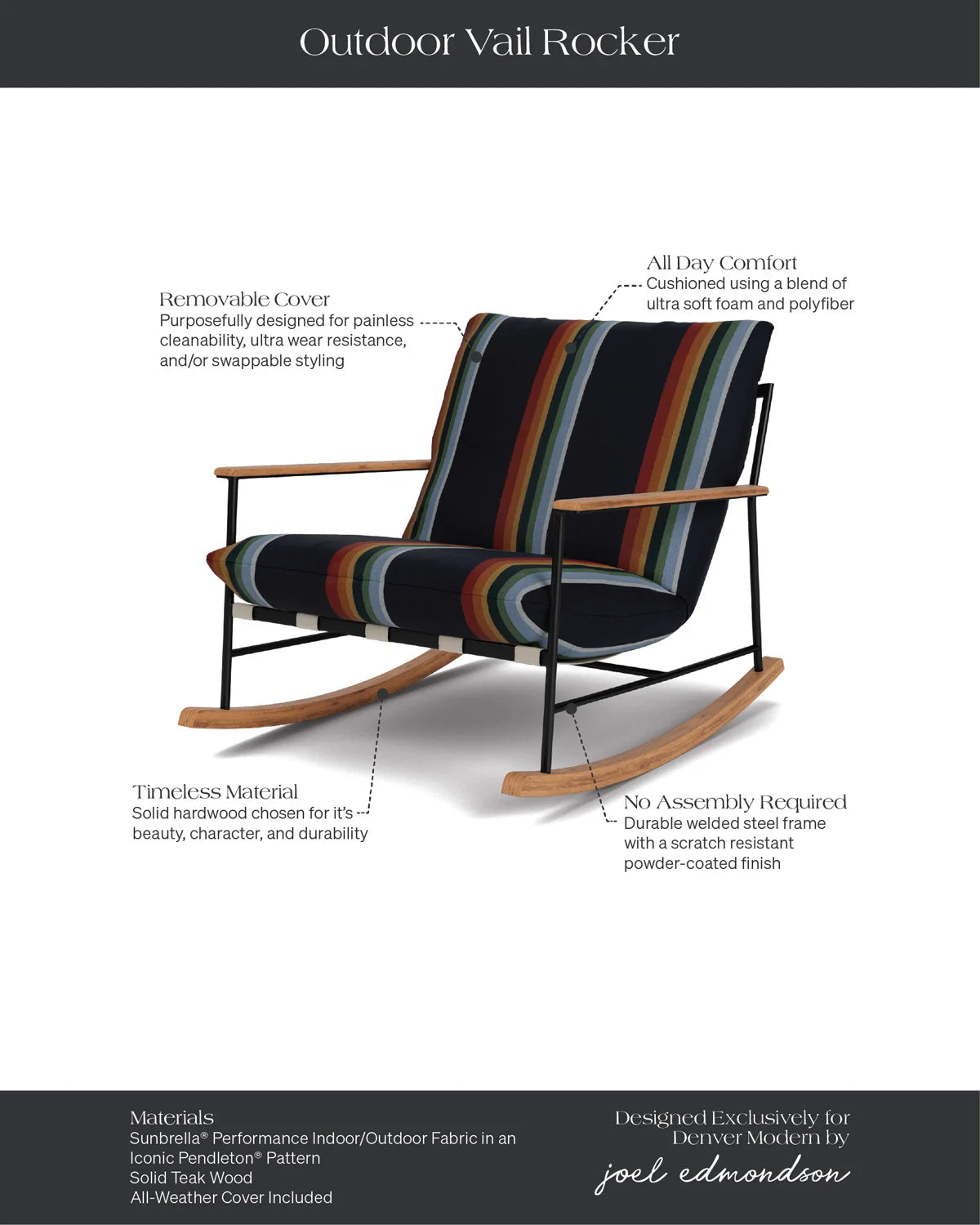 Fauteuil à bascule d'extérieur Vail Lounge