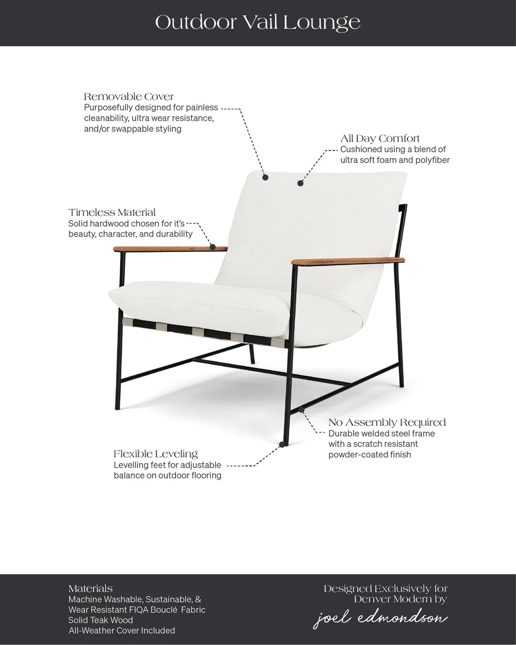 Chaise longue d'extérieur Vail