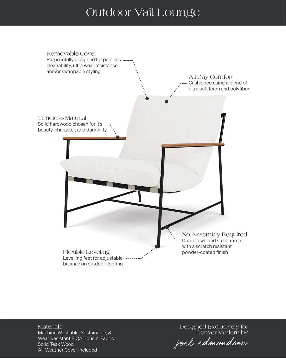 Chaise longue d'extérieur Vail