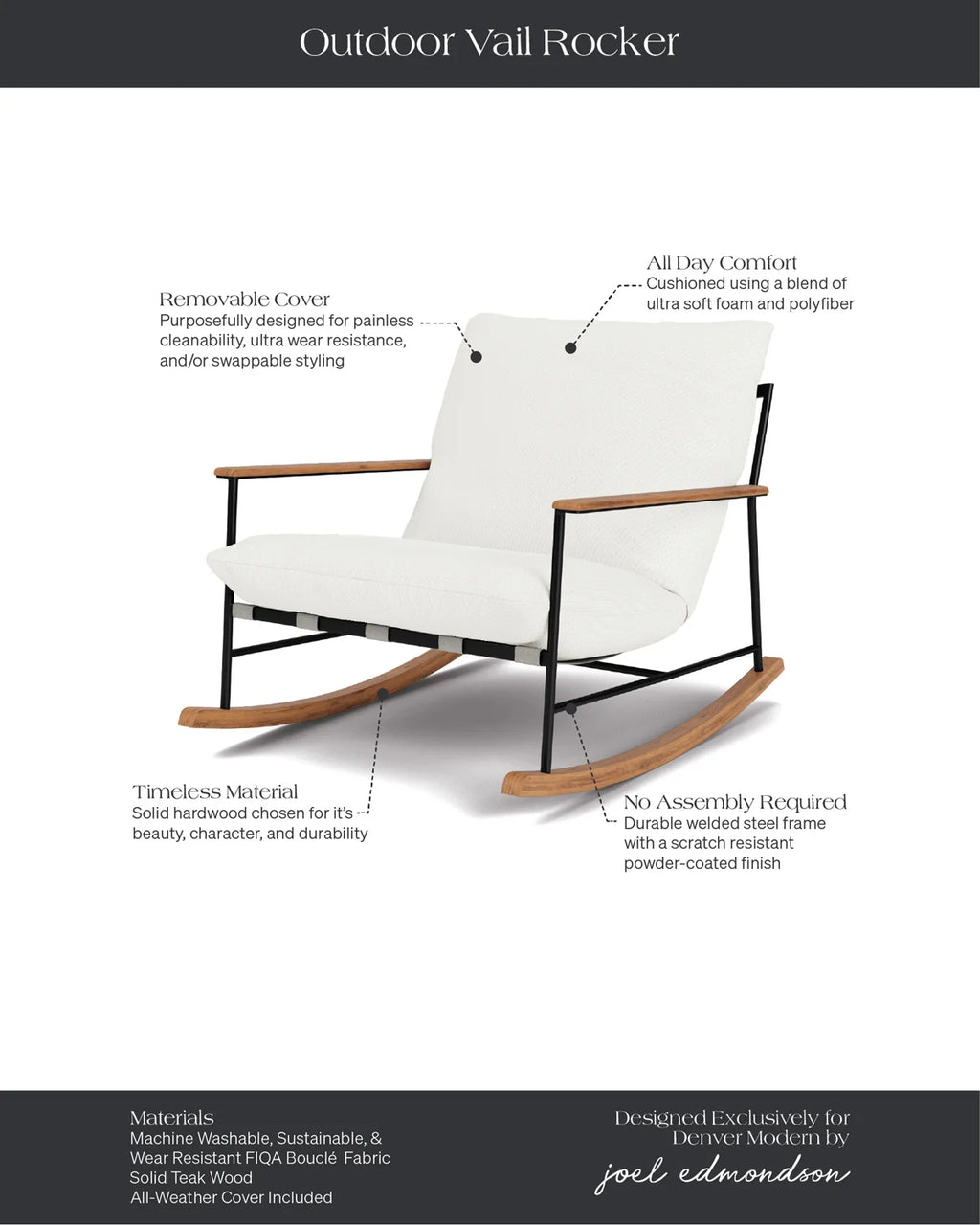 Fauteuil à bascule d'extérieur Vail Lounge