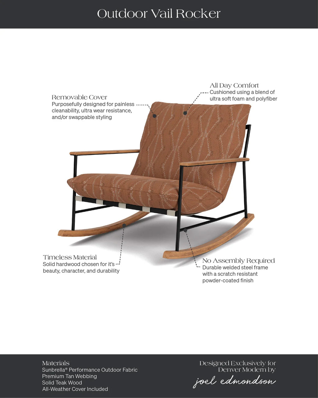 Fauteuil à bascule d'extérieur Vail Lounge