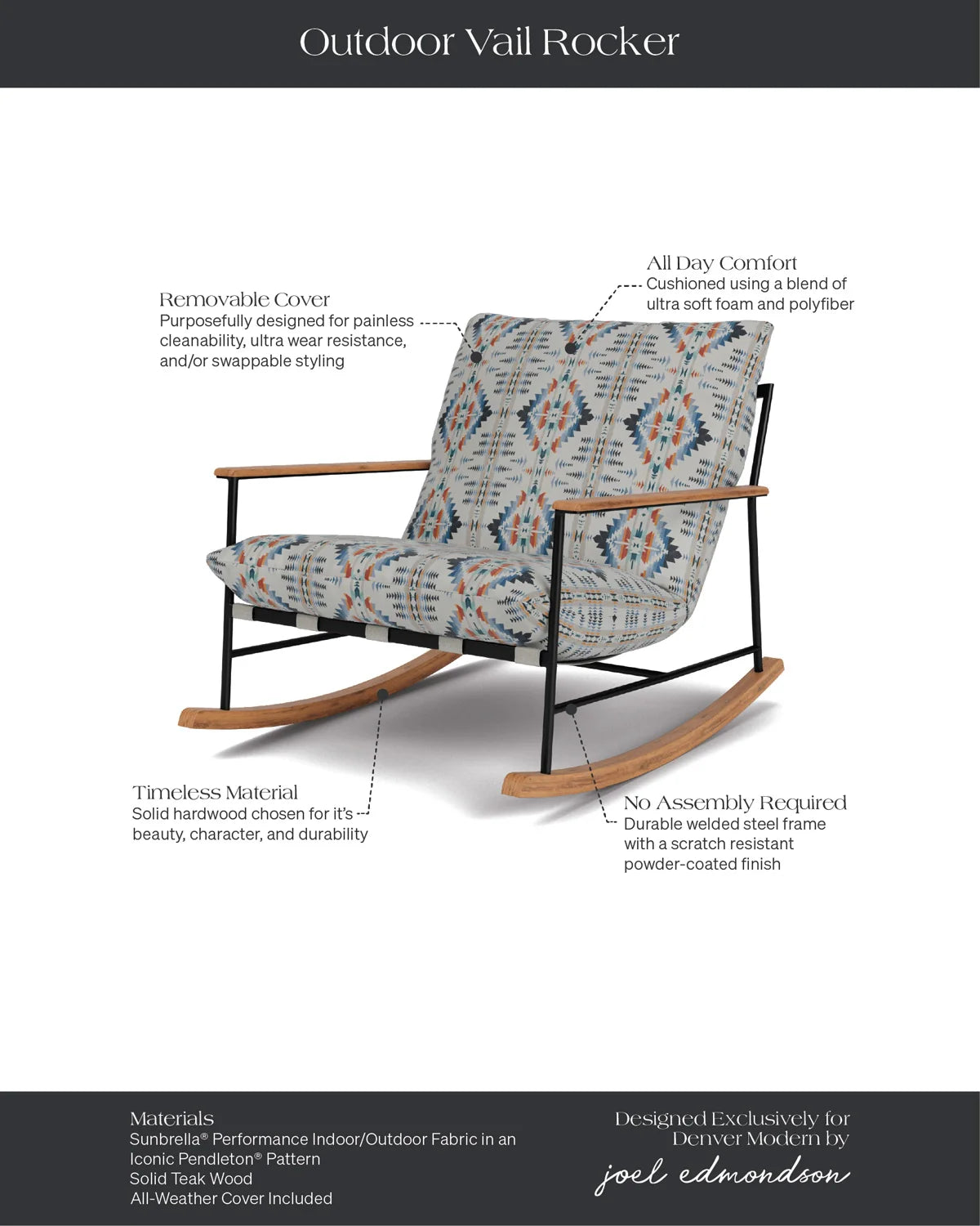 Fauteuil à bascule d'extérieur Vail Lounge