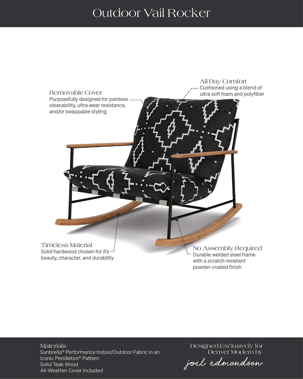 Fauteuil à bascule d'extérieur Vail Lounge