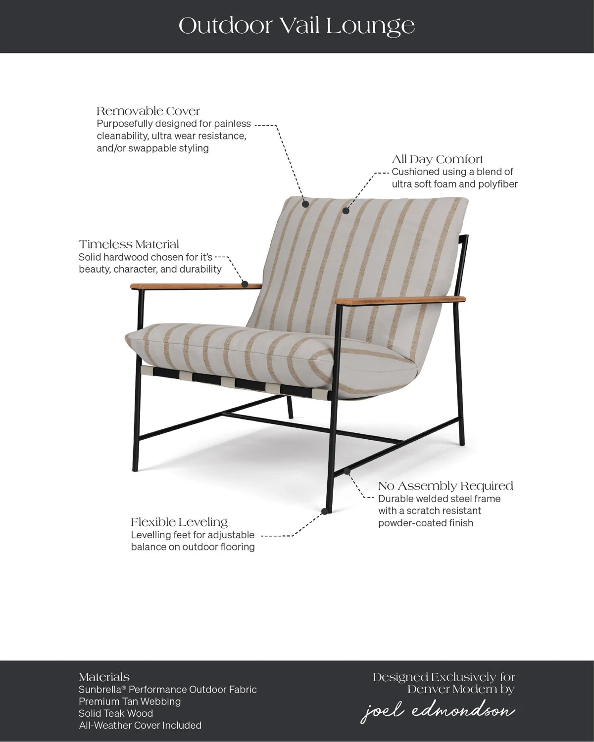 Chaise longue d'extérieur Vail