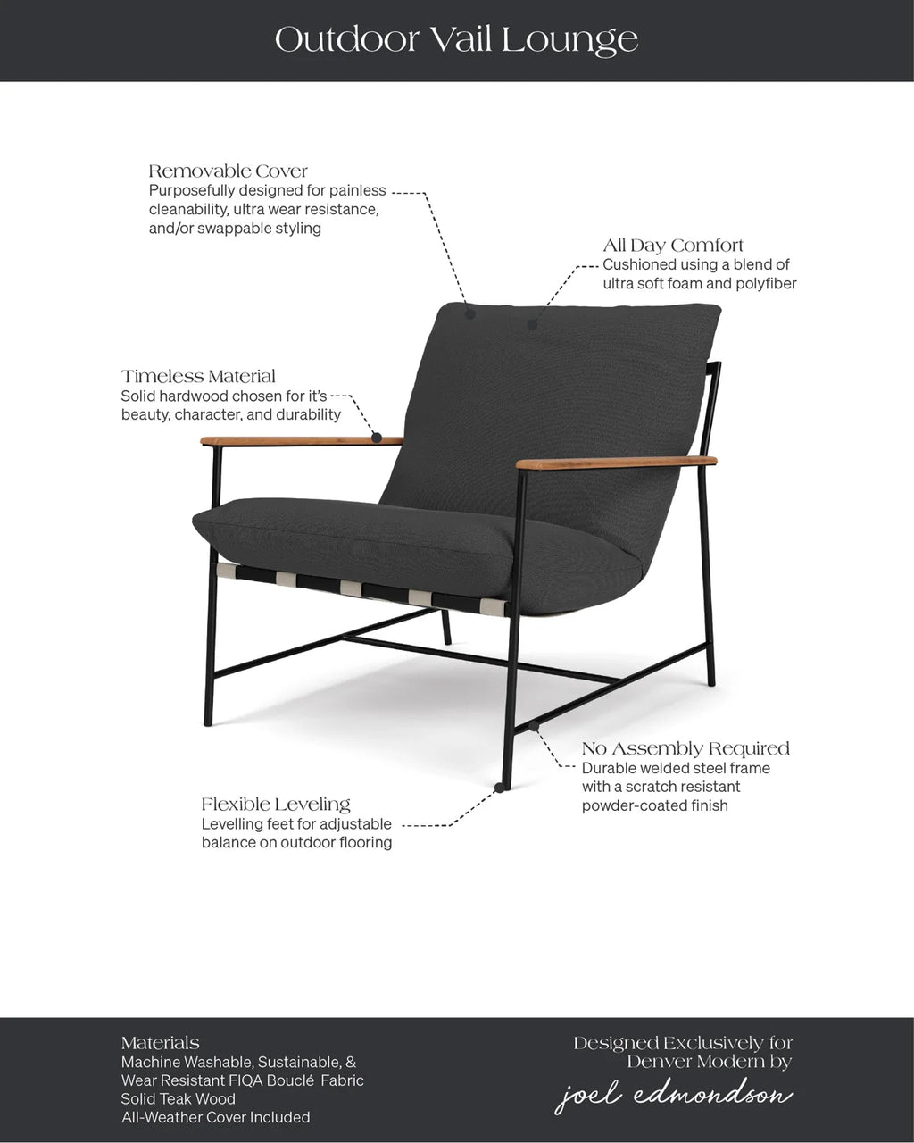 Chaise longue d'extérieur Vail