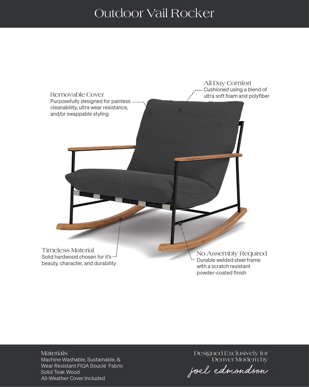 Fauteuil à bascule d'extérieur Vail Lounge