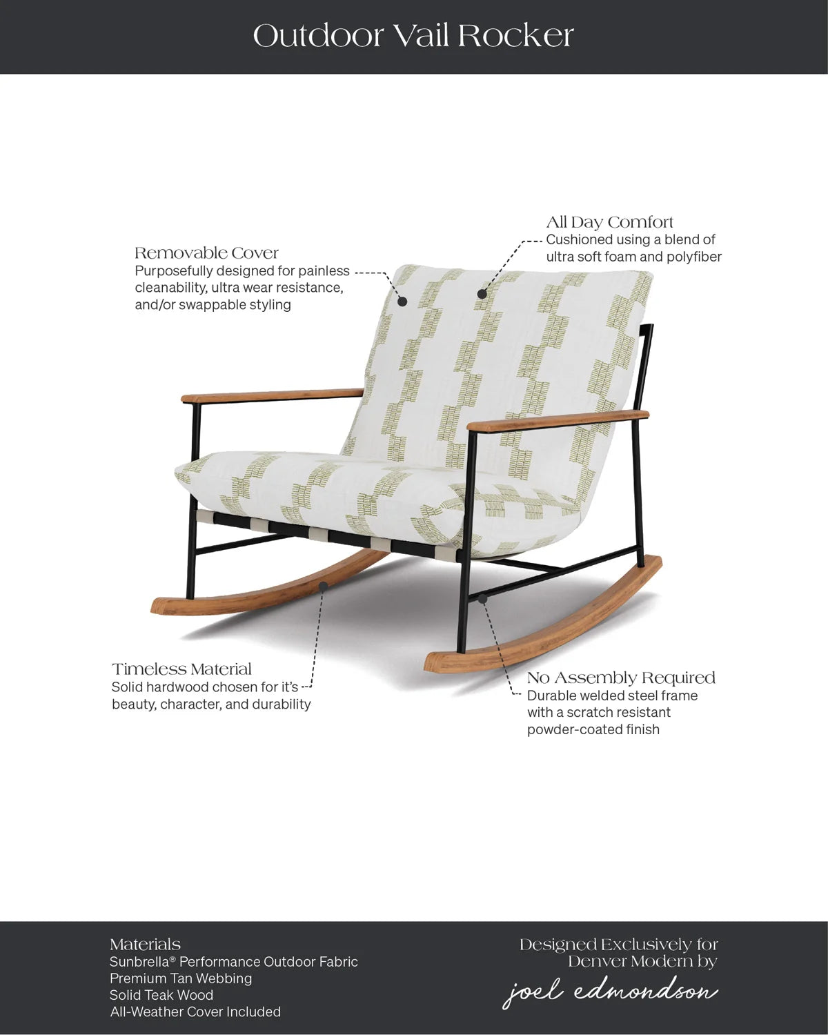 Fauteuil à bascule d'extérieur Vail Lounge