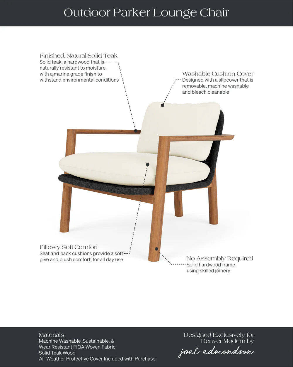 Chaise longue d'extérieur Parker