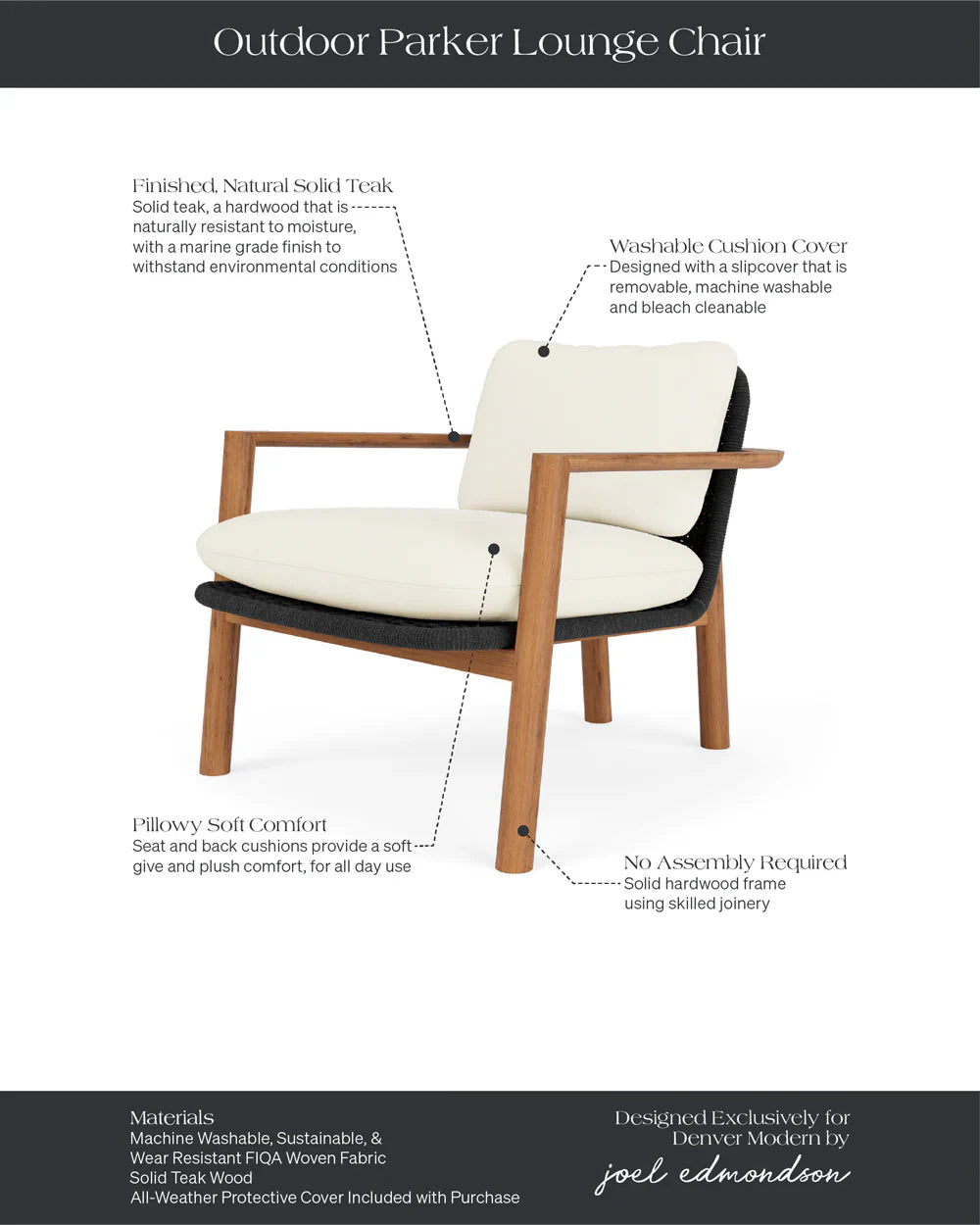 Chaise longue d'extérieur Parker