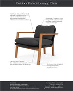 Chaise longue d'extérieur Parker