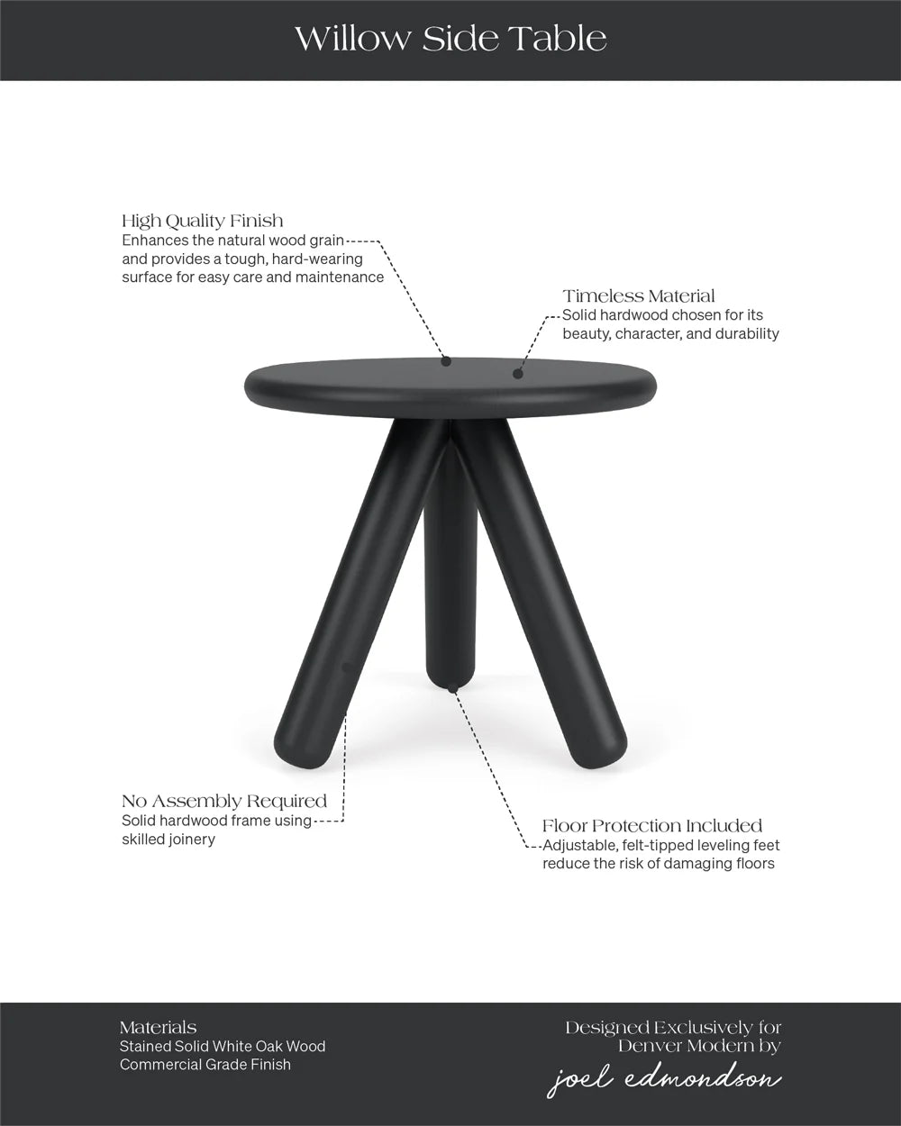 Table d'appoint en saule