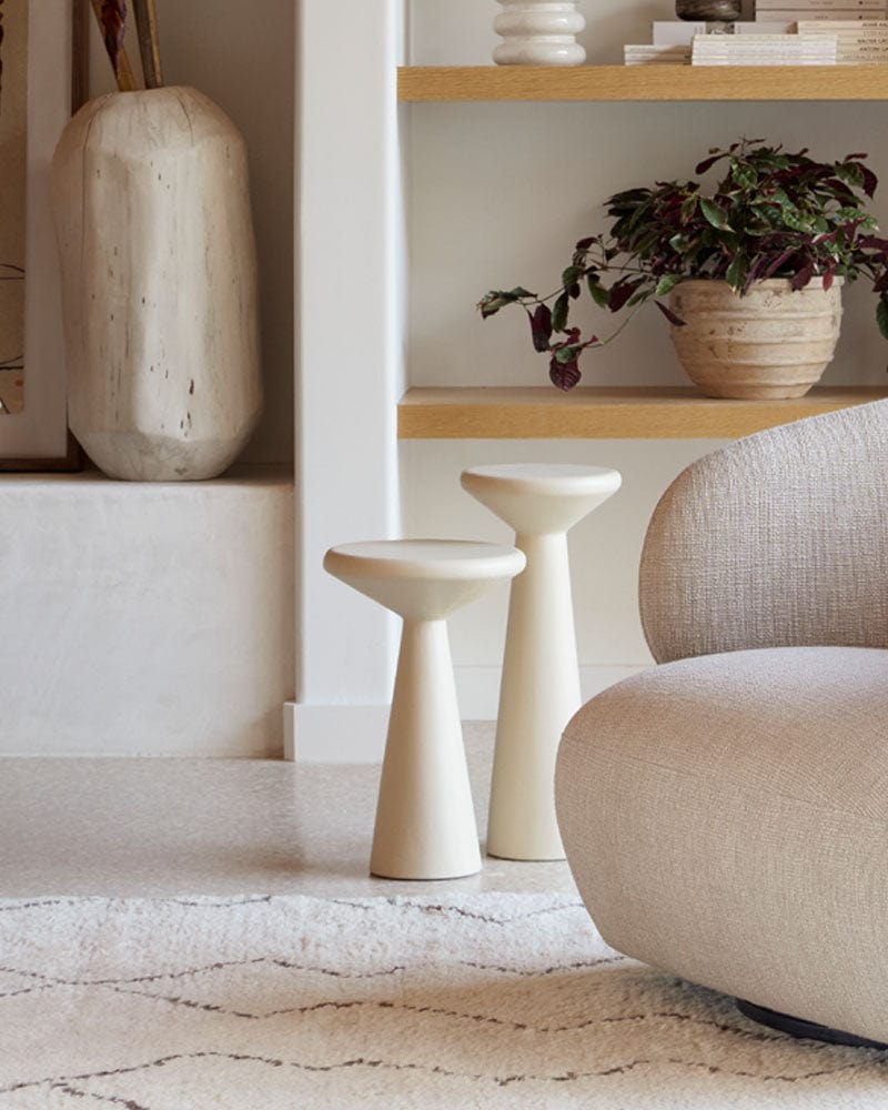 Tables d'appoint Ravine en béton, ensemble de 2