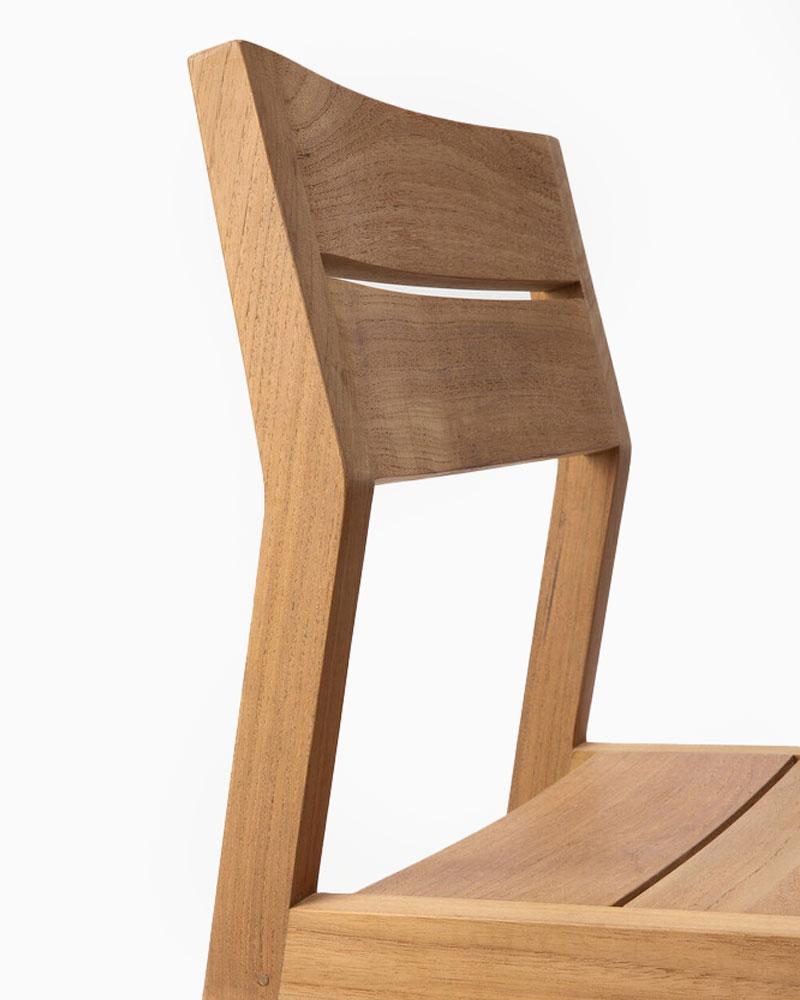 Chaises de salle à manger d'extérieur en teck